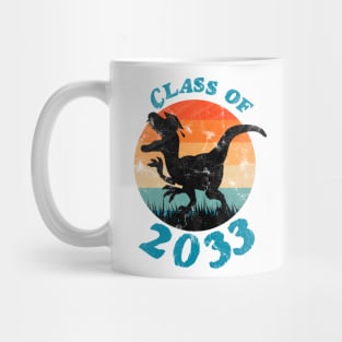 Class of 2033 Dinosaur Funny Design Distressed Mug